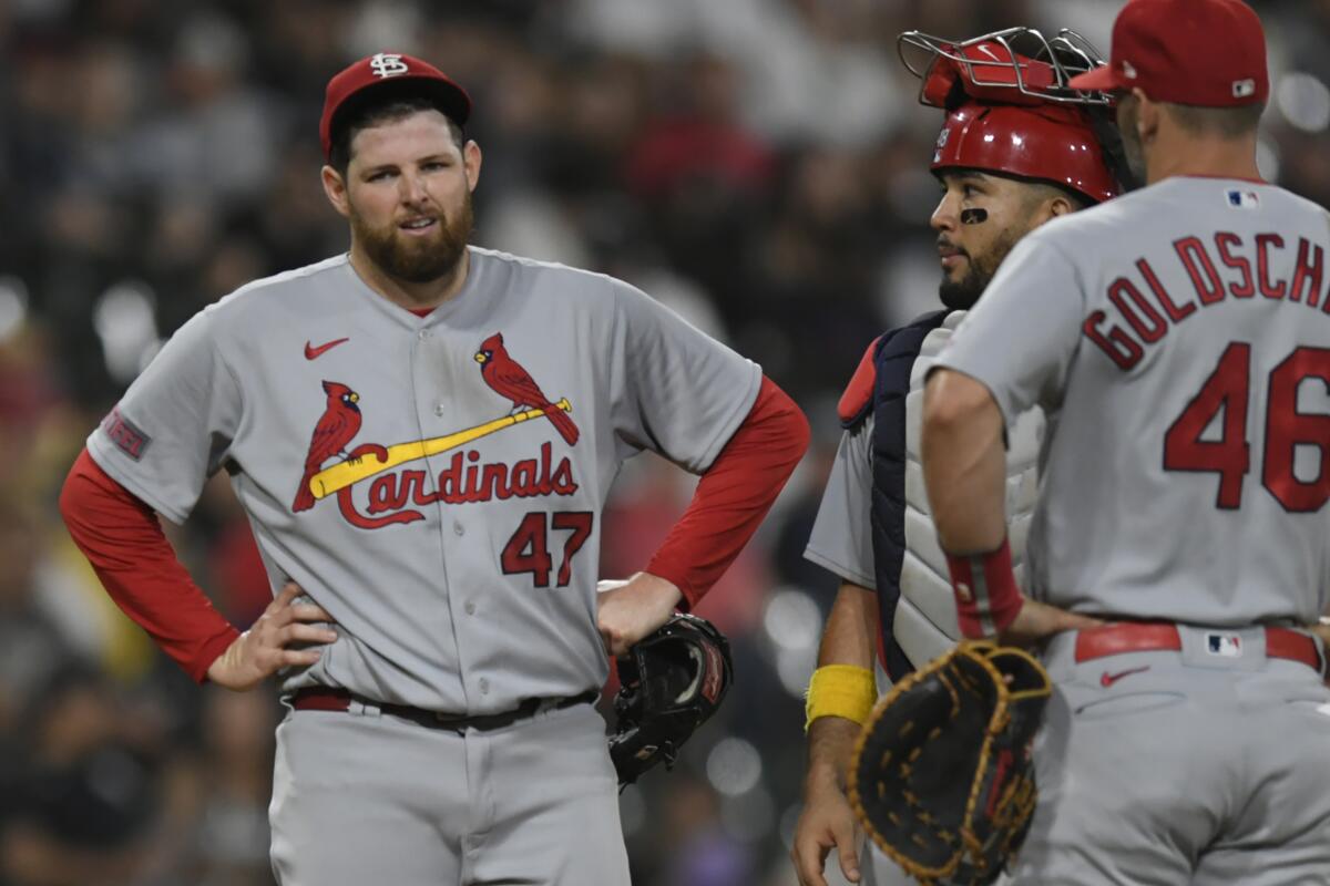 St. Louis starter Jordan Montgomery leaves game versus White Sox